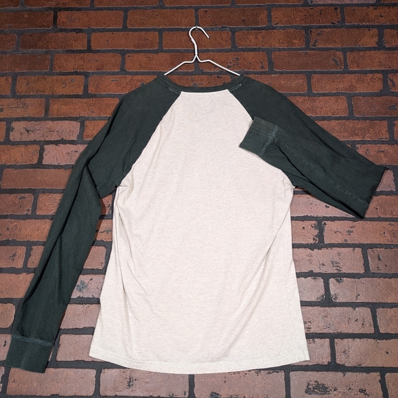 Vans Men's Off-White‎ and Dark Green Long Sleeve Tee - Picture 6 of 11